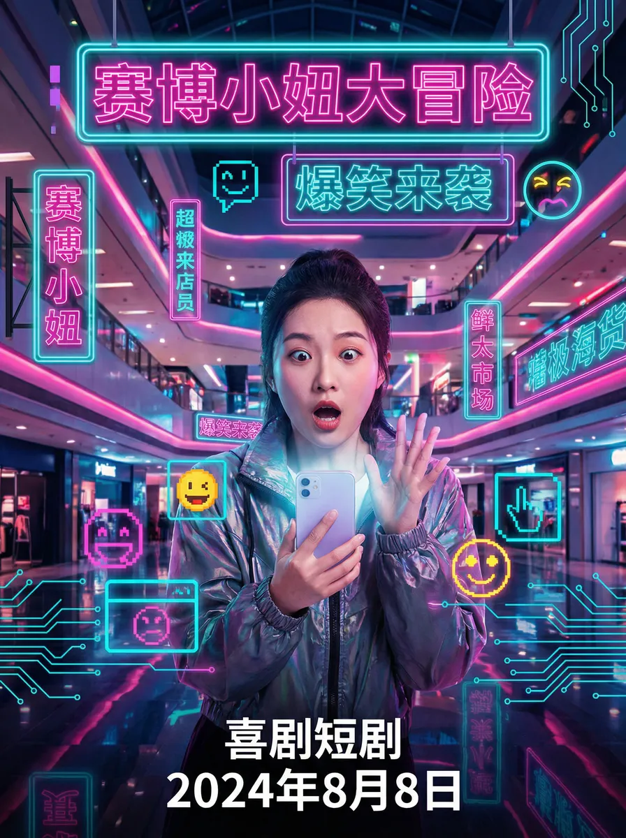 性火 搞笑喜剧短剧 - 赛博小妞大冒险海报